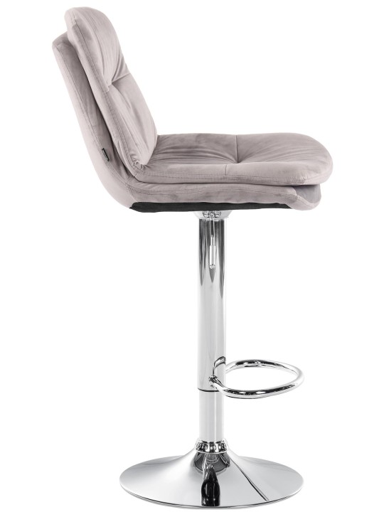 Tabouret de Bar Laurel Velours Chrome, gris