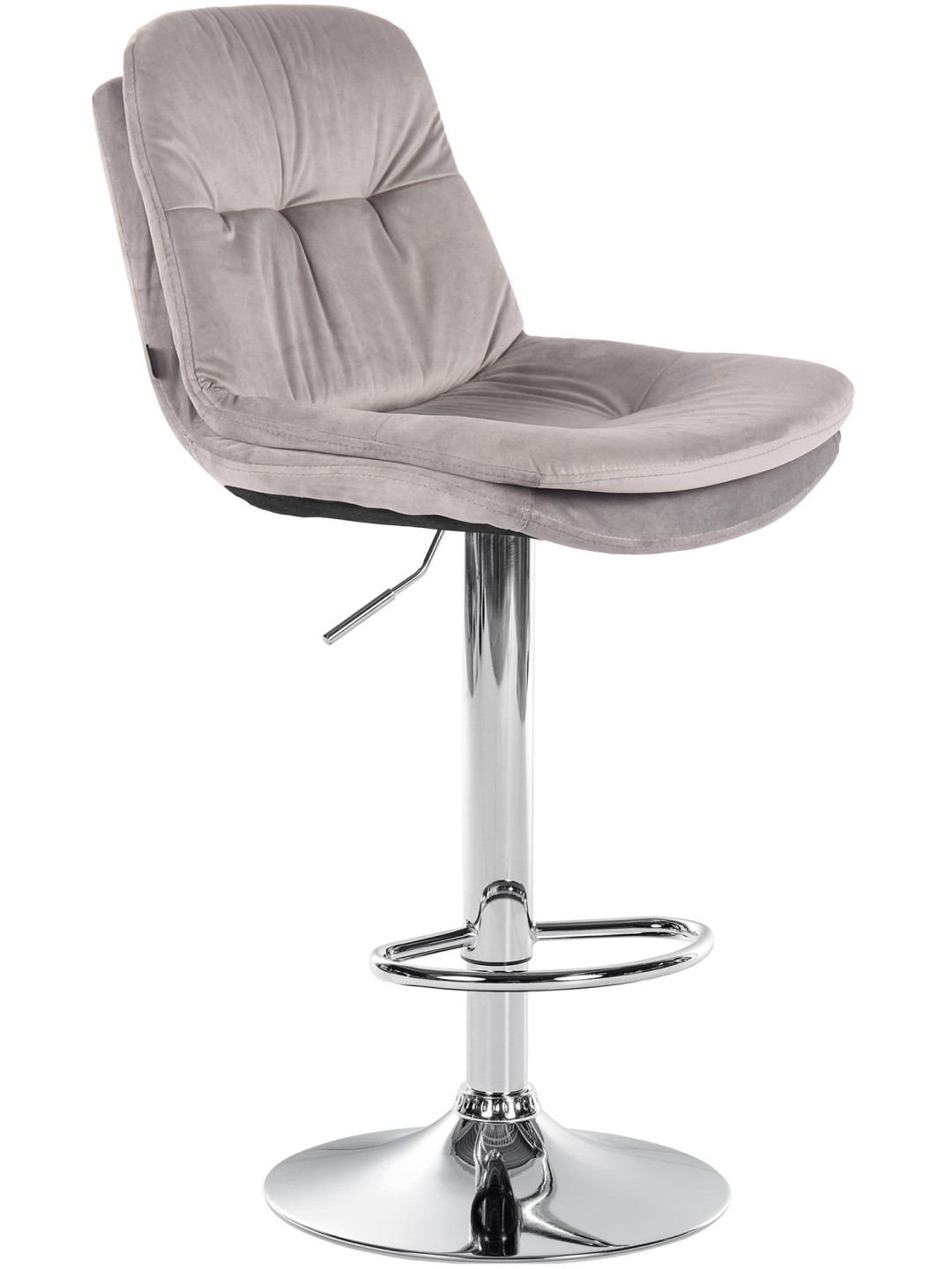 Tabouret de Bar Laurel Velours Chrome, gris