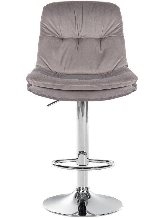 Tabouret de Bar Laurel Velours Chrome, gris