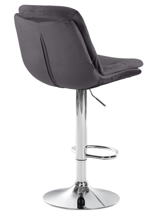 Tabouret de Bar Laurel Velours Chrome, noir