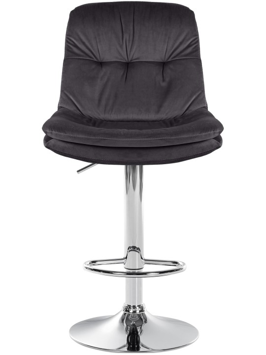Tabouret de Bar Laurel Velours Chrome, noir
