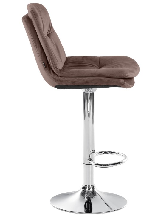 Tabouret de Bar Laurel Velours Chrome, brun