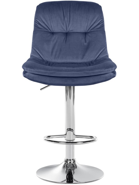 Tabouret de Bar Laurel Velours Chrome, bleu
