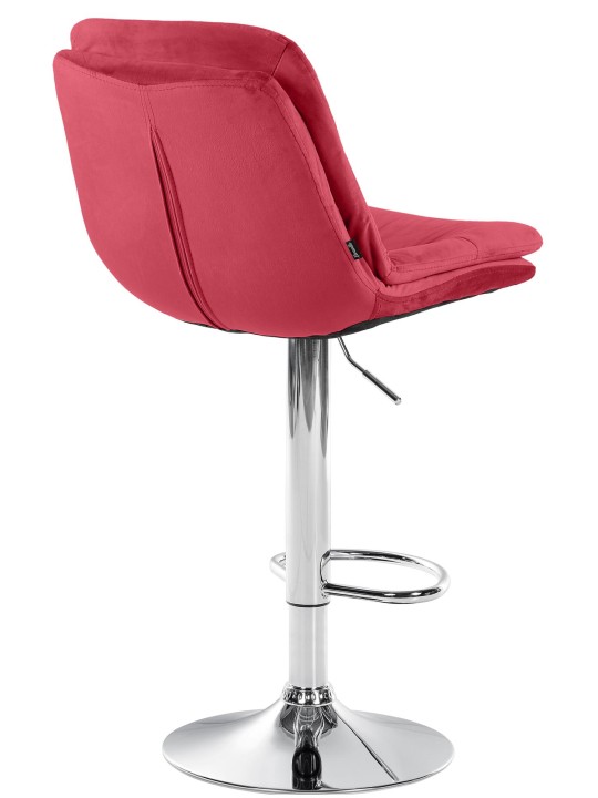 Tabouret de Bar Laurel Velours Chrome, rouge