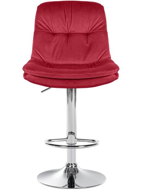 Tabouret de Bar Laurel Velours Chrome, rouge