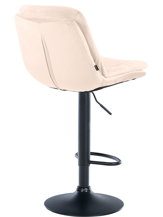 Tabouret de bar Laurel velours, crème