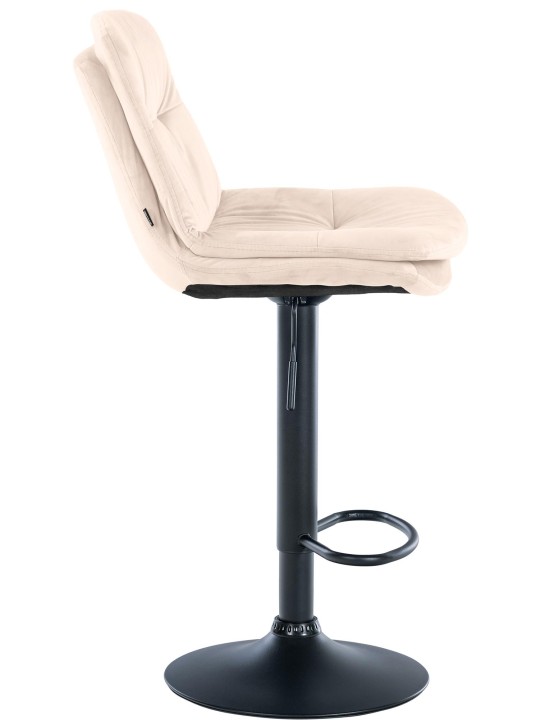 Tabouret de bar Laurel velours, crème