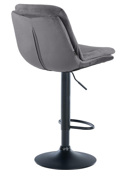 Tabouret de bar Laurel velours, gris foncé