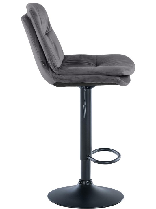 Tabouret de bar Laurel velours, gris foncé