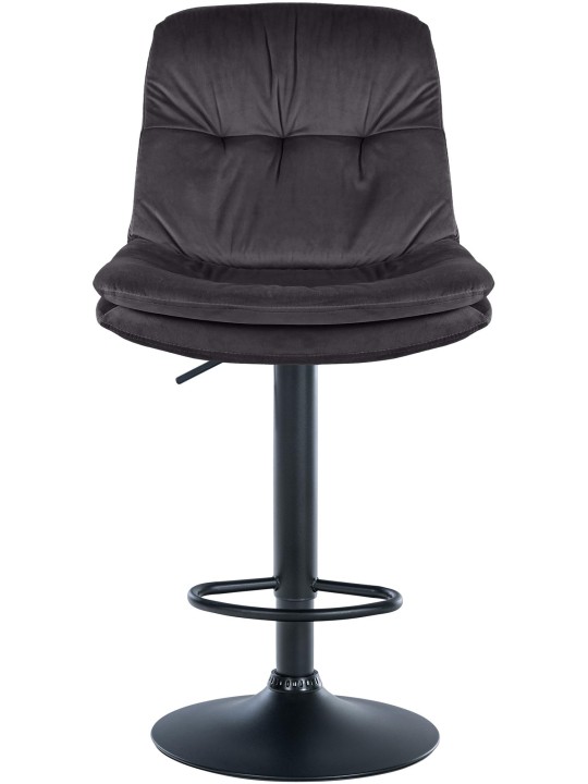 Tabouret de bar Laurel velours, noir