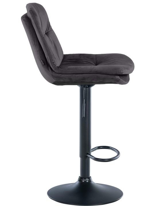 Tabouret de bar Laurel velours, noir