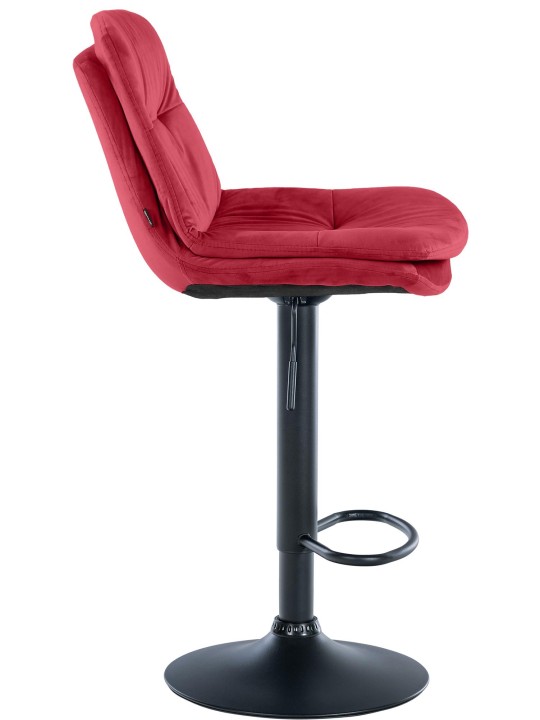 Tabouret de bar Laurel velours, rouge