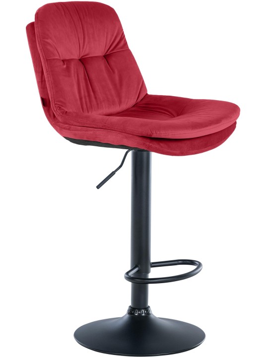 Tabouret de bar Laurel velours, rouge
