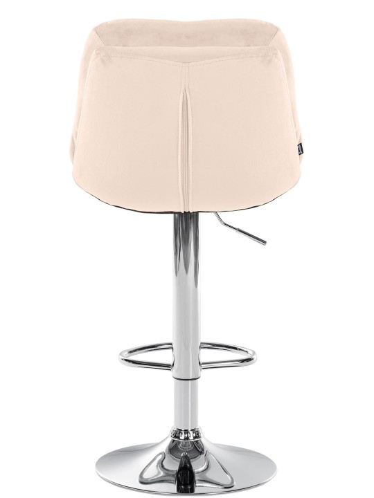 Tabouret de bar Laurel velours chrome, crème
