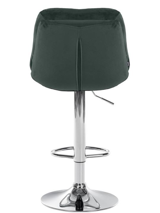 Tabouret de Bar Laurel Velours Chrome, vert foncé