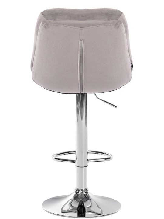 Tabouret de Bar Laurel Velours Chrome, gris