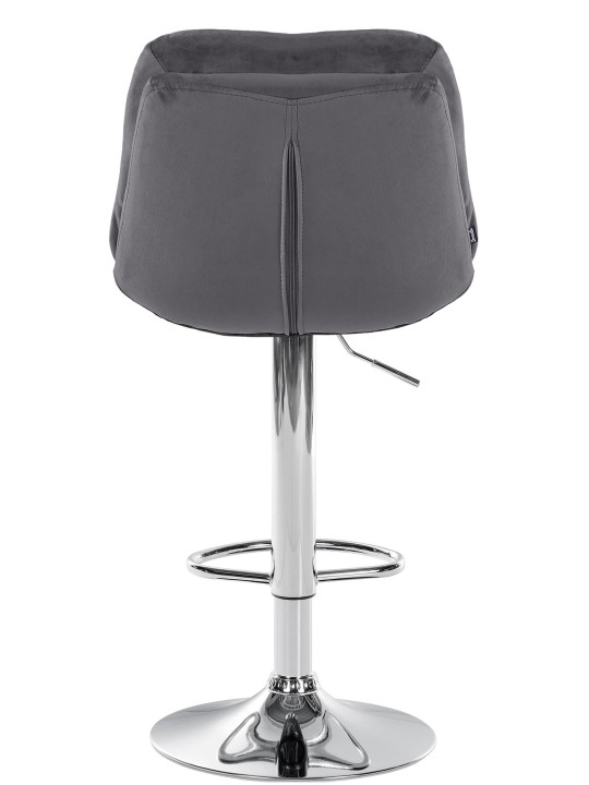 Tabouret de Bar Laurel Velours Chrome, gris foncé