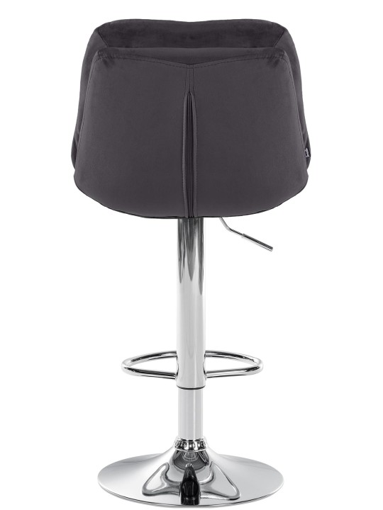 Tabouret de Bar Laurel Velours Chrome, noir