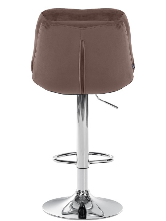 Tabouret de Bar Laurel Velours Chrome, brun