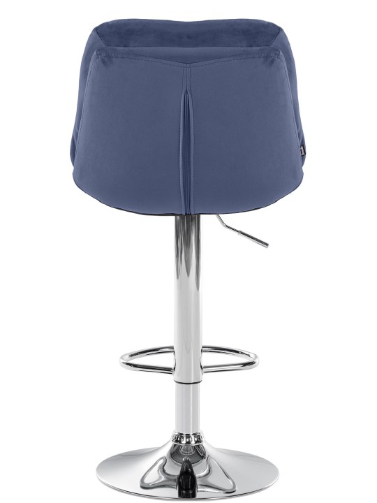 Tabouret de Bar Laurel Velours Chrome, bleu