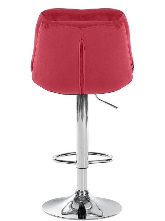 Tabouret de Bar Laurel Velours Chrome, rouge