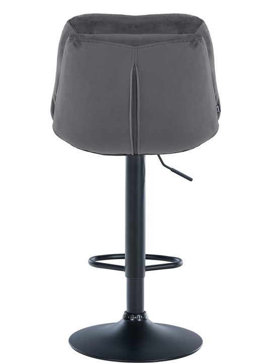 Tabouret de bar Laurel velours, gris foncé