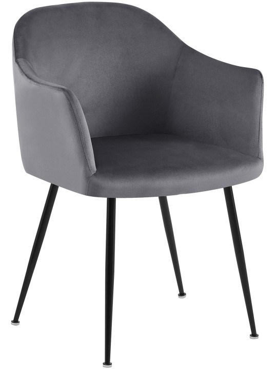 Chaise de salle à manger en velours Jaysie, gris foncé Chaise de salle à manger en velours Jaysie, gris foncé