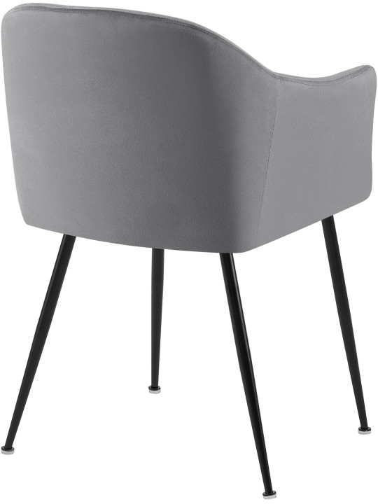 Chaise de salle à manger en velours Jaysie, gris foncé Chaise de salle à manger en velours Jaysie, gris foncé