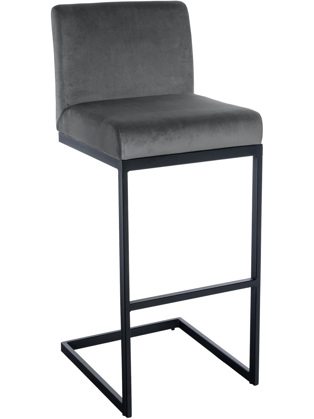 Tabouret de bar Hopewell velours B, gris foncé