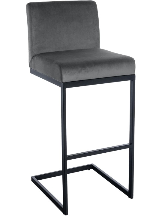 Tabouret de bar Hopewell velours B, gris foncé Tabouret de bar Hopewell velours B, gris foncé