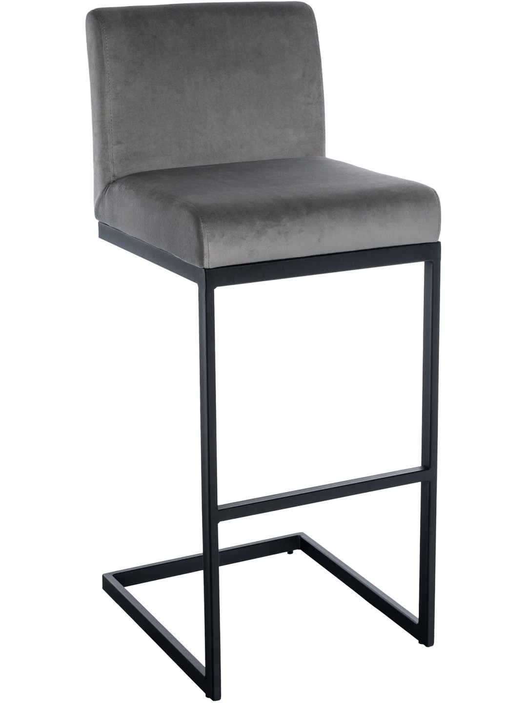 Tabouret de bar Hopewell velours B, gris