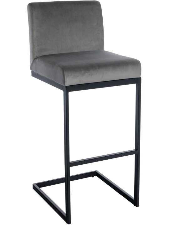 Tabouret de bar Hopewell velours B, gris Tabouret de bar Hopewell velours B, gris