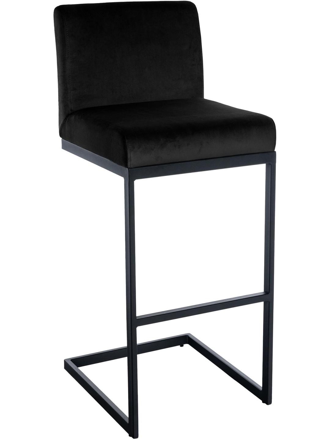Tabouret de bar Hopewell velours B, noir