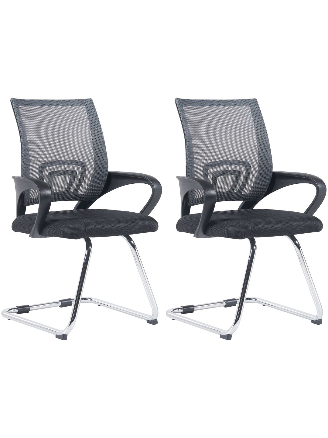 Lot de 2 chaises visiteurs Eureka, gris