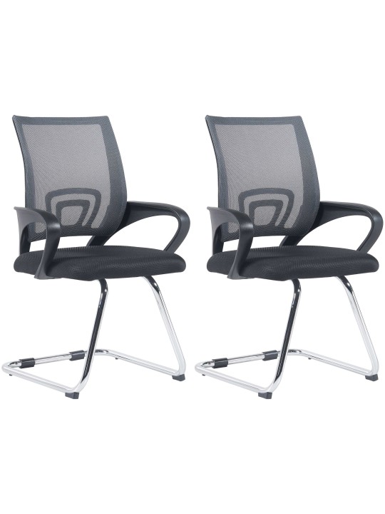 Lot de 2 chaises visiteurs Eureka, gris