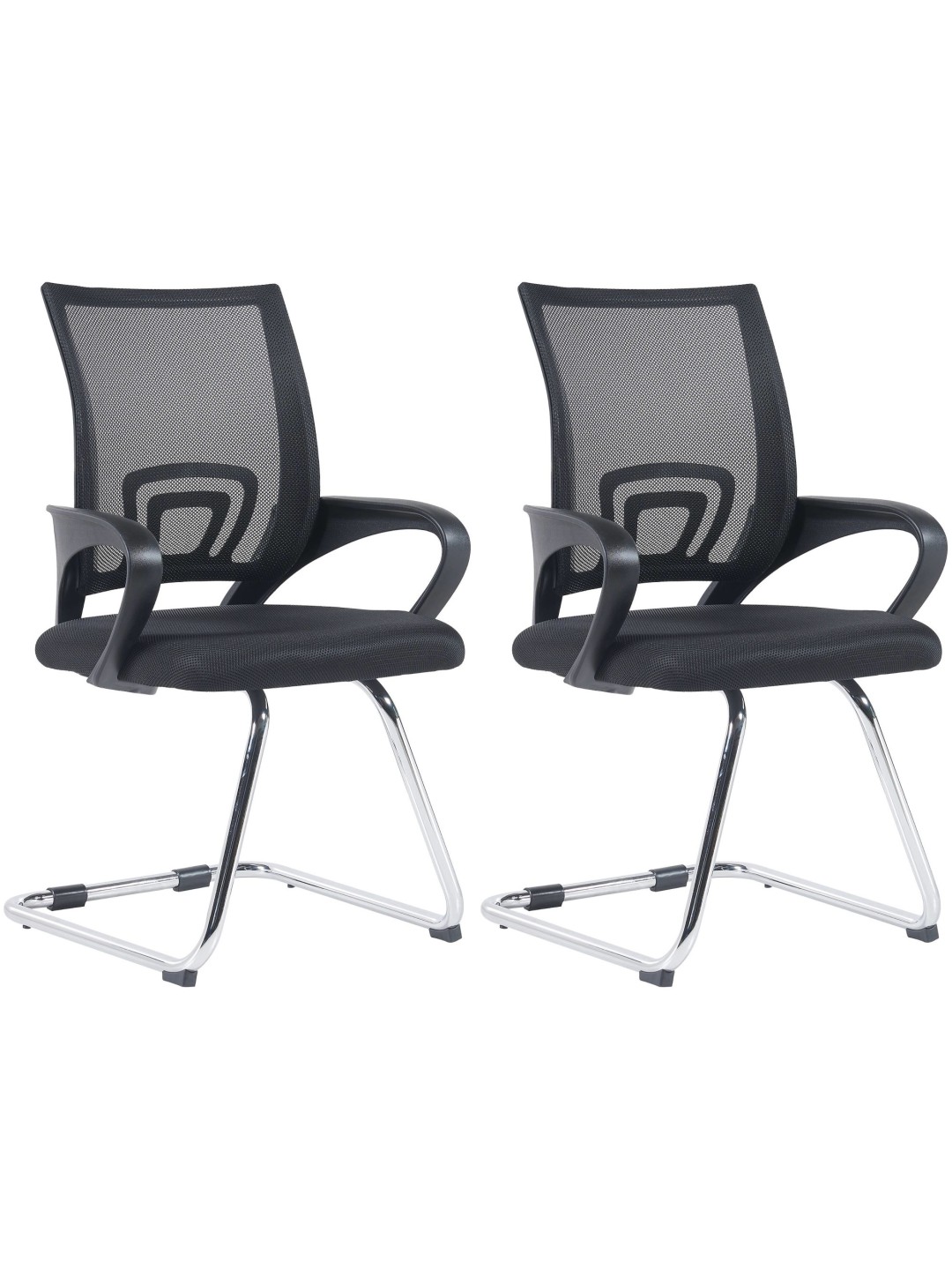Lot de 2 chaises visiteurs Eureka, noir