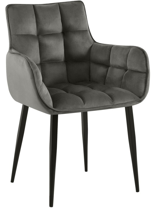Chaise Tirana velours, anthracite Chaise Tirana velours, anthracite