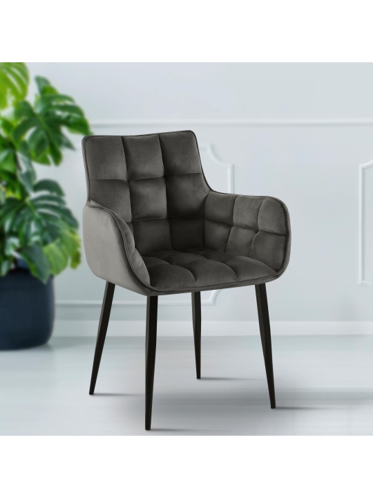 Chaise Tirana velours, anthracite Chaise Tirana velours, anthracite