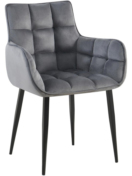 Chaise Tirana velours, gris foncé Chaise Tirana velours, gris foncé