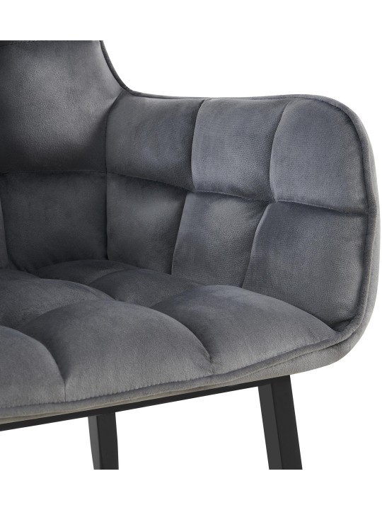 Chaise Tirana velours, gris foncé Chaise Tirana velours, gris foncé