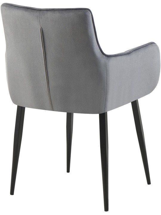 Chaise Tirana velours, gris foncé Chaise Tirana velours, gris foncé