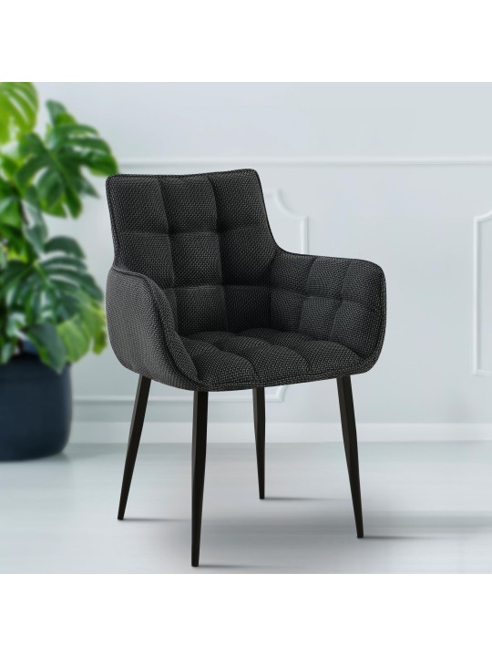 Chaise Tirana tissu, gris titane