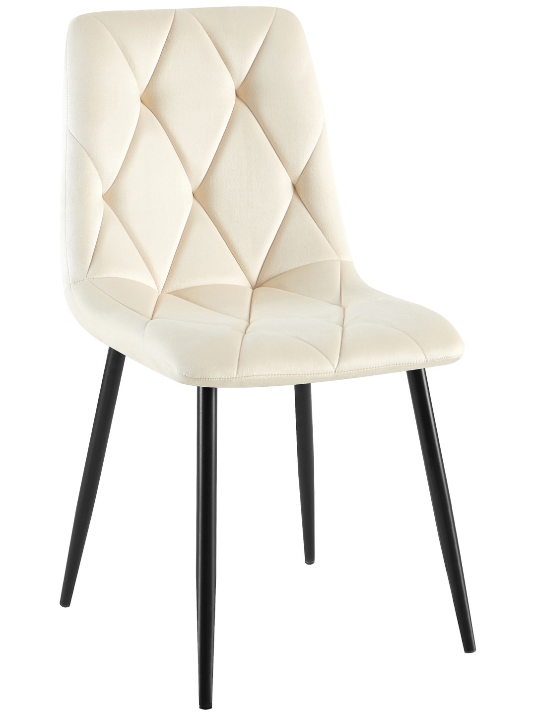 Chaise de salle à manger en velours Clairton, crème