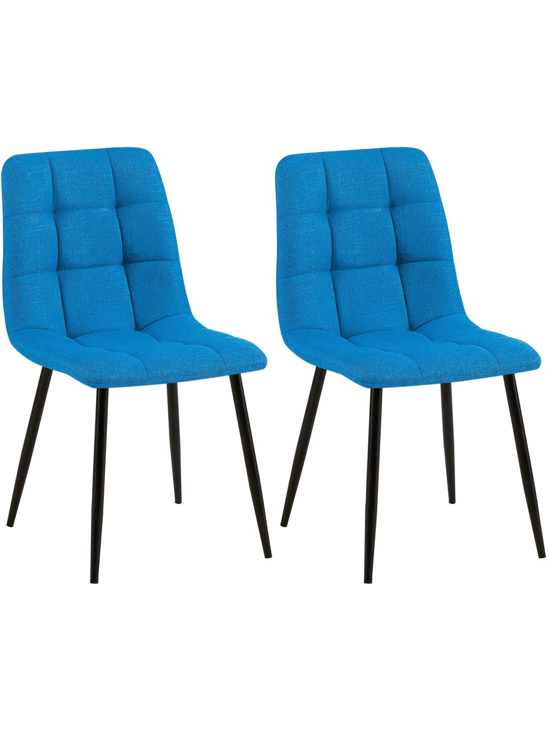 Lot de 2 chaises de salle à manger Tilde tissu, bleu clair
