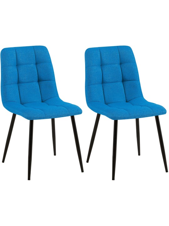 Lot de 2 chaises de salle à manger Tilde tissu, bleu clair