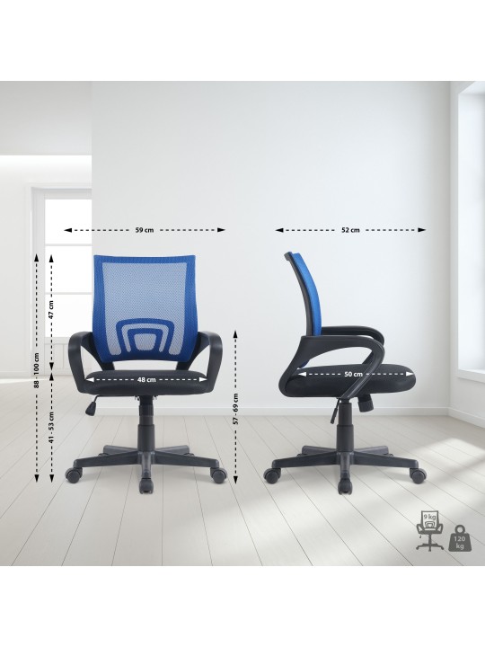 Chaise de bureau Genius, bleu