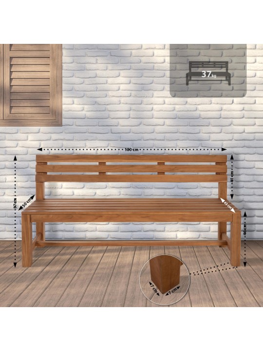 Banc en teck Augusta 180 cm, teck