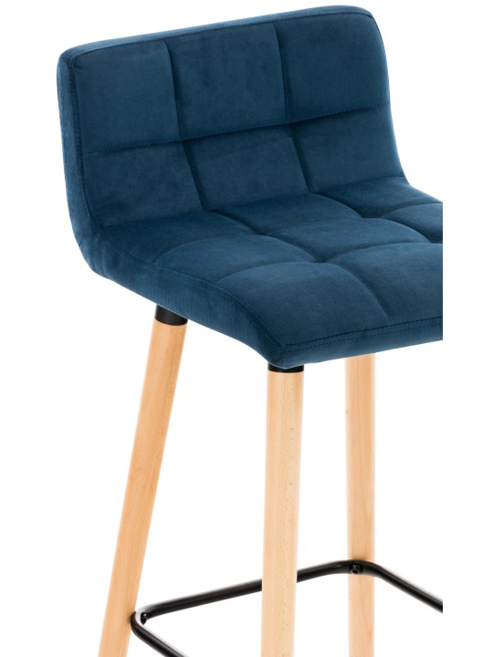 Lot de 2 tabourets de bar Lincoln velours, bleu