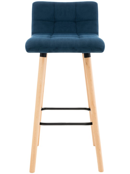 Lot de 2 tabourets de bar Lincoln velours, bleu