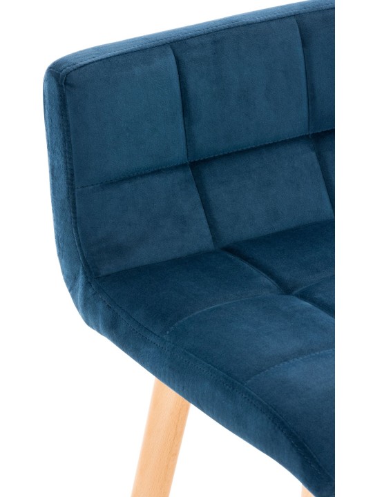 Lot de 2 tabourets de bar Lincoln velours, bleu